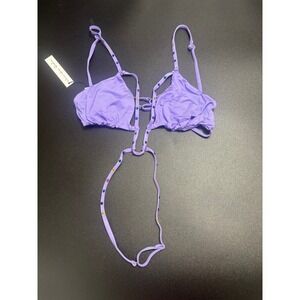 Monica Hansen Beachwear NWT Bikini Top with Multi Color‎ Crystal Purple Sz Small